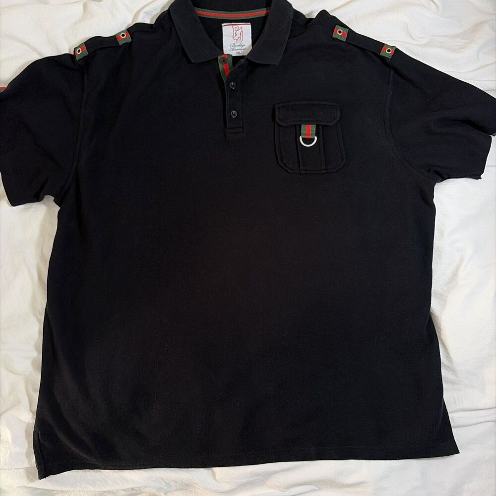 VTG Brooklyn Basement Mens Size 3XL Streetwear Polo Epaulets Short Sleeve Shirt